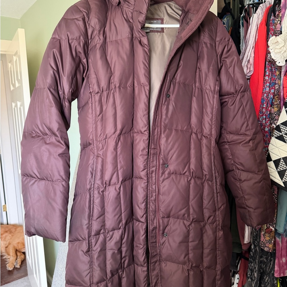 Eddie Bauer down parka Women's Plum Quilted Coat